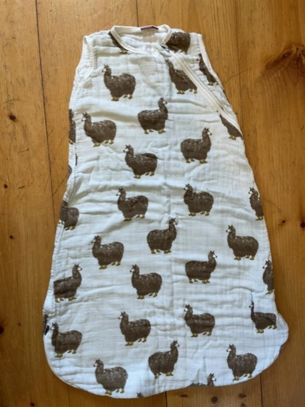 Milkbarn Llama Print Bamboo Muslin Wearable Sleep Sack – Size 12-18M